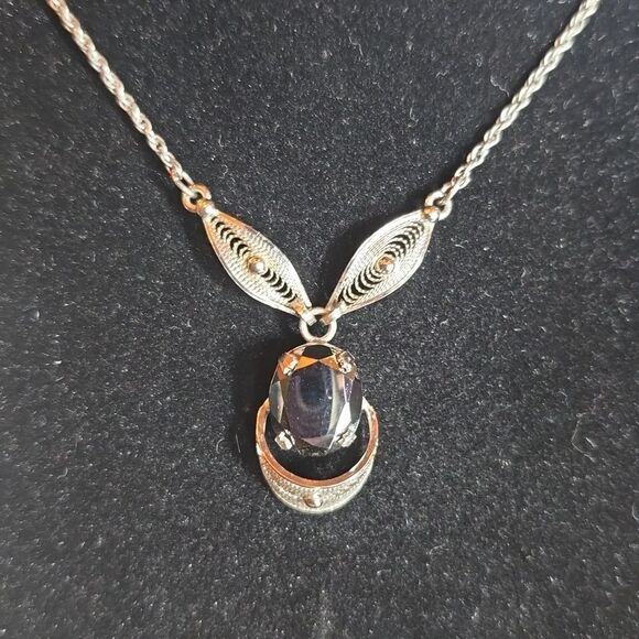 Vintage Sorento Sterling Silver Hematite Stone Necklace and Earrings! NWOT! - Picture 12 of 12